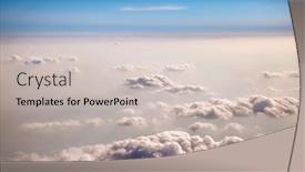  Presentation with panoramic - Colorful presentation theme enhanced with panoramic-top-view-to-cloudy backdrop and a soft green colored foreground