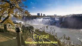  Presentation with binocular - Presentation design with panoramic-view-ang-coin-operated background and a tawny brown colored foreground