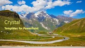  Presentation with glacier - PPT theme consisting of panoramic-view-at-pasterze-glacier background and a tawny brown colored foreground