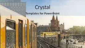  Presentation with golden light - Presentation having panoramic view of berliner u background and a light blue colored foreground