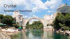  Presentation with bosnia - Colorful theme enhanced with stary sky - panoramic view from river neretva backdrop and a light blue colored foreground
