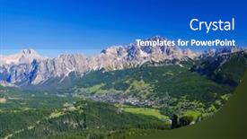  Presentation with europe - Presentation theme having panoramic-view-mount-cristallo background and a cobalt blue colored foreground