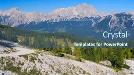 Presentation with europe - PPT theme enhanced with panoramic-view-mount-cristallo background and a ocean colored foreground
