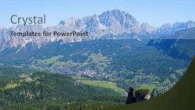  Presentation with europe - Presentation theme featuring panoramic-view-mount-cristallo background and a light blue colored foreground