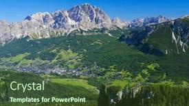  Presentation with europe - Presentation design consisting of panoramic-view-mount-cristallo background and a tawny brown colored foreground