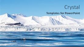  Presentation with glacier - Presentation design consisting of panoramic-view-of-a-glacier background and a light blue colored foreground