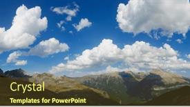  Presentation with mountain view - PPT layouts enhanced with panoramic-view-of-a-summer and a tawny brown colored foreground