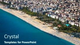  Presentation with panoramic - PPT layouts consisting of panoramic-view-of-alanya background and a ocean colored foreground