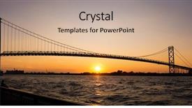  Presentation with detroit - Audience pleasing presentation theme consisting of panoramic view of ambassador bridge backdrop and a soft green colored foreground