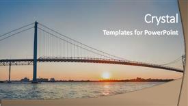  Presentation with connecting - Cool new presentation with panoramic view of ambassador bridge backdrop and a gray colored foreground