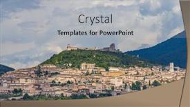  Presentation with panoramic - Audience pleasing slide set consisting of panoramic-view-of-assisi-old backdrop and a light gray colored foreground