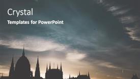  Presentation with autumn morning - PPT theme featuring panoramic-view-of-budapest background and a dark gray colored foreground