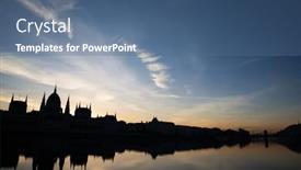  Presentation with danube - Slides enhanced with panoramic-view-of-budapest background and a ocean colored foreground