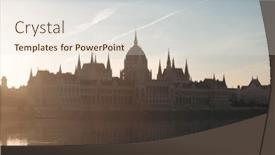  Presentation with danube - Presentation having panoramic-view-of-budapest background and a lemonade colored foreground