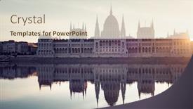  Presentation with danube - PPT layouts with panoramic-view-of-budapest background and a sky blue colored foreground