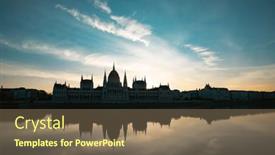  Presentation with danube - PPT theme with panoramic-view-of-budapest background and a violet colored foreground
