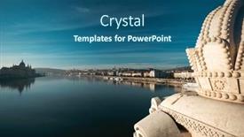  Presentation with danube - Slides enhanced with panoramic-view-of-budapest background and a ocean colored foreground