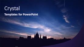  Presentation with danube - Slides having panoramic-view-of-budapest background and a navy blue colored foreground