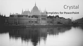  Presentation with danube - Slide set with panoramic-view-of-budapest background and a light gray colored foreground