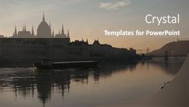  Presentation with danube - Presentation featuring panoramic-view-of-budapest background and a coral colored foreground