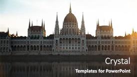  Presentation with danube - Presentation theme having panoramic-view-of-budapest background and a dark gray colored foreground