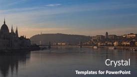  Presentation with danube - Presentation having panoramic-view-of-budapest background and a dark gray colored foreground