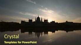  Presentation with danube - Presentation theme consisting of panoramic-view-of-budapest background and a tawny brown colored foreground