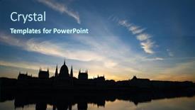  Presentation with danube - Slides enhanced with panoramic-view-of-budapest background and a ocean colored foreground