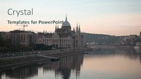  Presentation with danube - PPT theme enhanced with panoramic-view-of-budapest background and a sky blue colored foreground