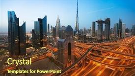  Presentation with khalifa - Presentation theme featuring panoramic view of burj khalifa background and a tawny brown colored foreground