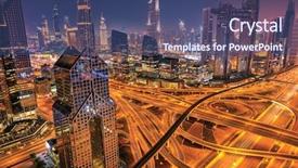  Presentation with khalifa - Audience pleasing slide set consisting of panoramic view of burj khalifa backdrop and a ocean colored foreground