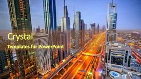  Presentation with dubai - PPT layouts having panoramic view of burj khalifa background and a tawny brown colored foreground