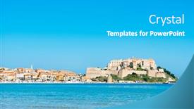  Presentation with mediterranean - PPT theme enhanced with panoramic-view-of-calvi background and a light gray colored foreground