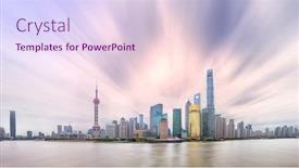  Presentation with china shanghai - Amazing PPT layouts having panoramic-view-of-cityscape backdrop and a lemonade colored foreground