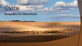  Presentation with rolling hills - Slide set featuring panoramic view of contryside lanscape background and a light blue colored foreground