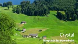  Presentation with green mountains - Slides consisting of panoramic-view-of-countryside-green background and a tawny brown colored foreground