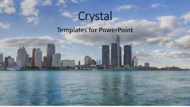 Presentation with detroit - Colorful PPT layouts enhanced with panoramic view of detroit city backdrop and a light blue colored foreground