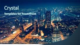  Presentation with magical - Cool new presentation design with panoramic view of dubai city backdrop and a ocean colored foreground