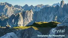  Presentation with mountain view - Slide deck with panoramic-view-of-famous-dolomites background and a ocean colored foreground