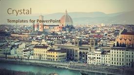  Presentation with tuscany - Slides featuring panoramic-view-of-florence-tuscany background and a soft green colored foreground