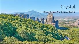  Presentation with ancient greek - Presentation theme featuring panoramic-view-of-forest background and a light blue colored foreground