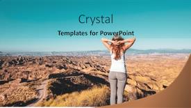  Presentation with landscape desert - Presentation theme with panoramic-view-of-gorafe-desert background and a teal colored foreground