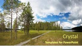  Presentation with finland - PPT theme enhanced with panoramic view of hiking trail at ruunaa hiking area finland background and a tawny brown colored foreground