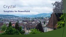  Presentation with panoramic - Slides enhanced with panoramic-view-of-historic-city background and a sky blue colored foreground