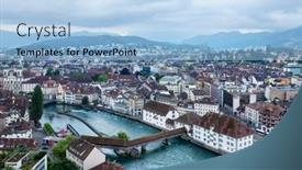  Presentation with panoramic - Slides enhanced with panoramic-view-of-historic-city background and a light blue colored foreground