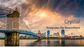  Presentation with cincinnati - Colorful slide deck enhanced with panoramic-view-of-john backdrop and a coral colored foreground