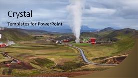  Presentation with scandinavia - Beautiful theme featuring panoramic view of krafla geothermal backdrop and a light blue colored foreground