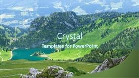  Presentation with green lake - PPT theme with panoramic-view-of-lake-green background and a ocean colored foreground