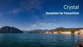  Presentation with panoramic - Slide set enhanced with panoramic-view-of-lake-iseo background and a ocean colored foreground