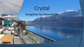  Presentation with panoramic - PPT theme featuring panoramic view of lake maggiore background and a  colored foreground